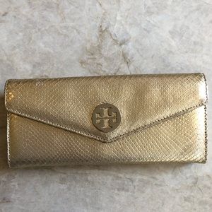 Tory Burch Silver Envelope Wallet